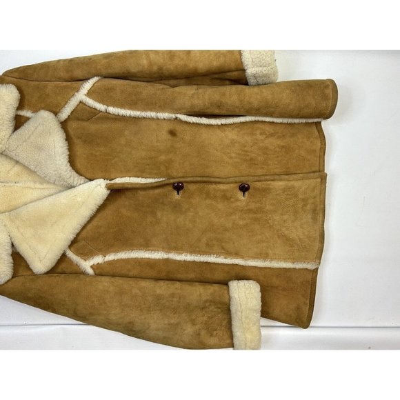 VTG 70s SCULLY California Shearling Suede Leather Marlboro Coat - Picture 4 of 7